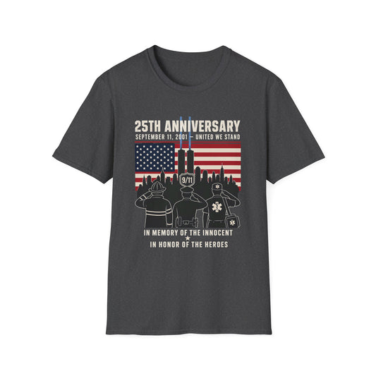 25th Anniversary 9/11 Memorial T-Shirt — September 11, 2001 Tribute Tee