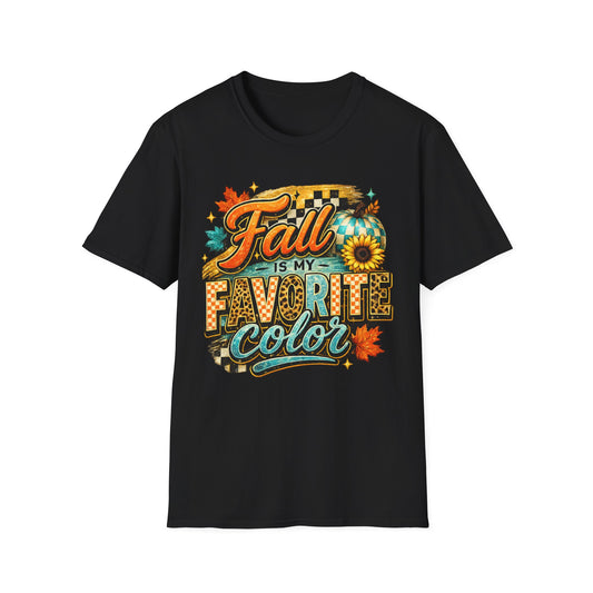 Fall Is My Favorite Color T-Shirt — Autumn Leaves & Sunflower Graphic Tee