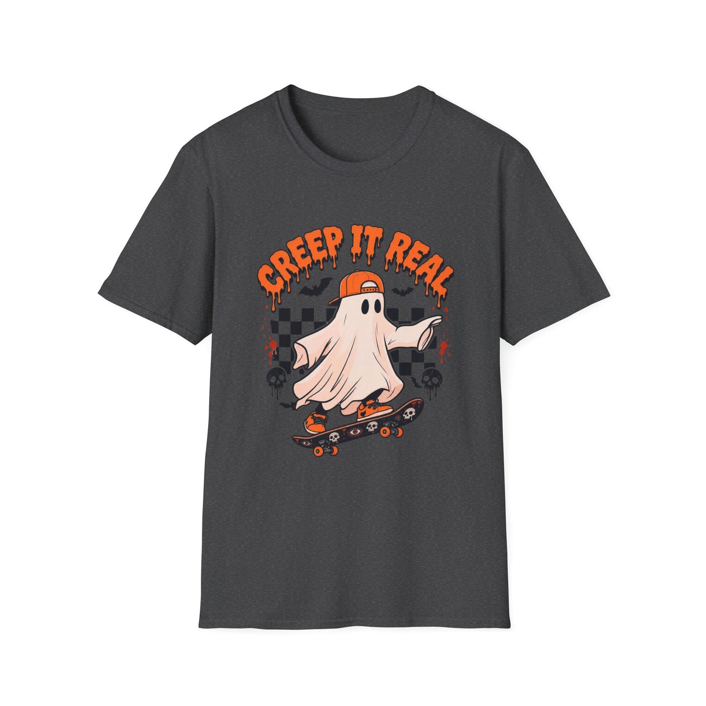 Creep It Real ghost skateboarding T-Shirt | Halloween skate ghost