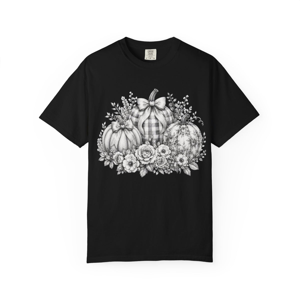 Pumpkin Bouquet T-Shirt — Floral Fall Pumpkin Trio Graphic Tee