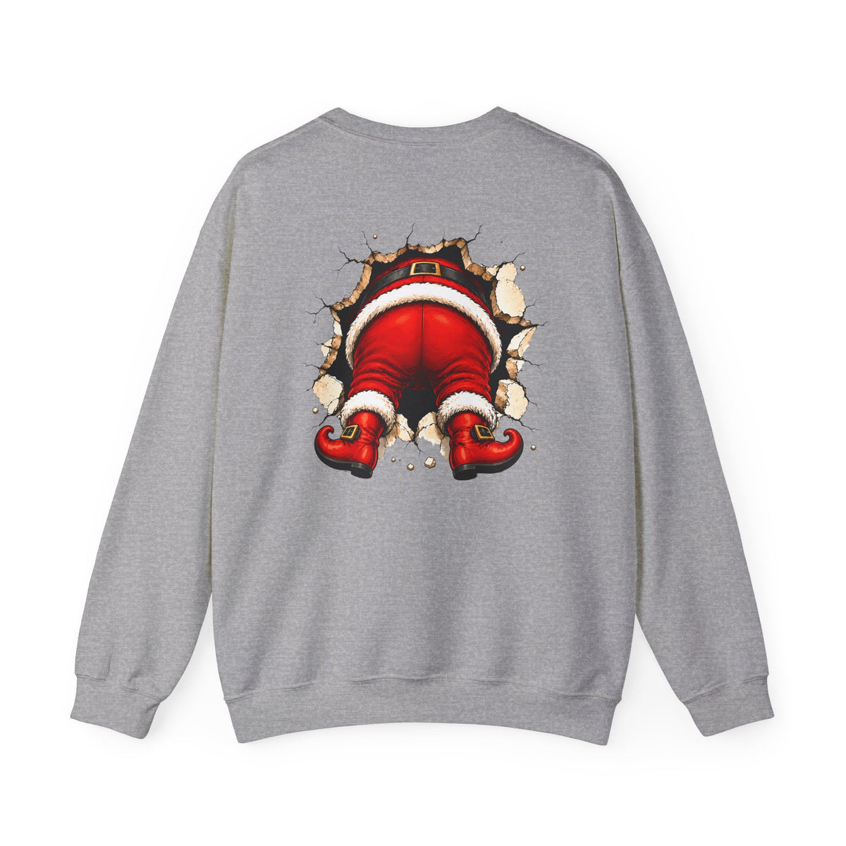 Santa Peeking Crewneck Sweatshirt — Funny Christmas Holiday Pullover