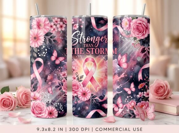 Stronger Than the Storm Breast Cancer Awareness 20oz Tumbler