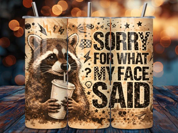 Sarcastic Raccoon - 20oz Skinny Tumbler