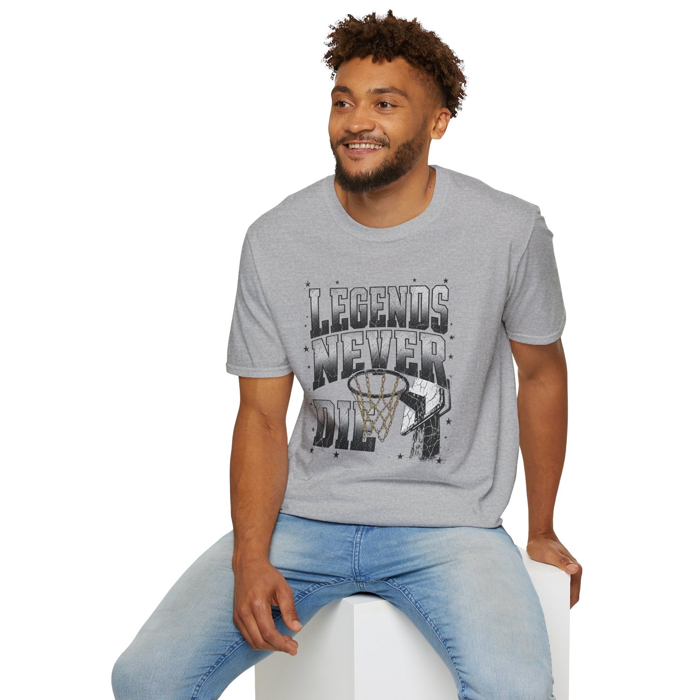 Legends Never Die Basketball T-Shirt — Vintage Court Graphic Tee