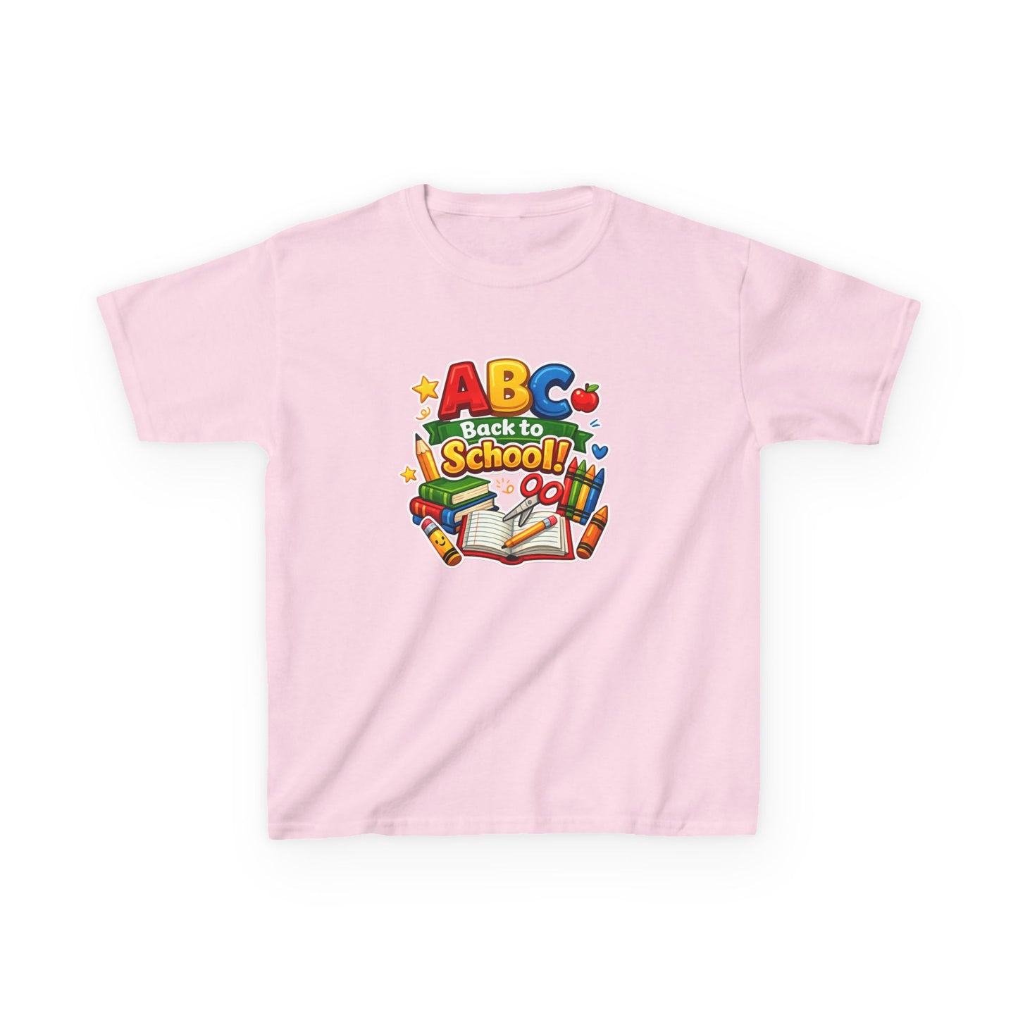 Kids T-Shirt - 'ABC Back to School' Colorful School Supplies Graphic