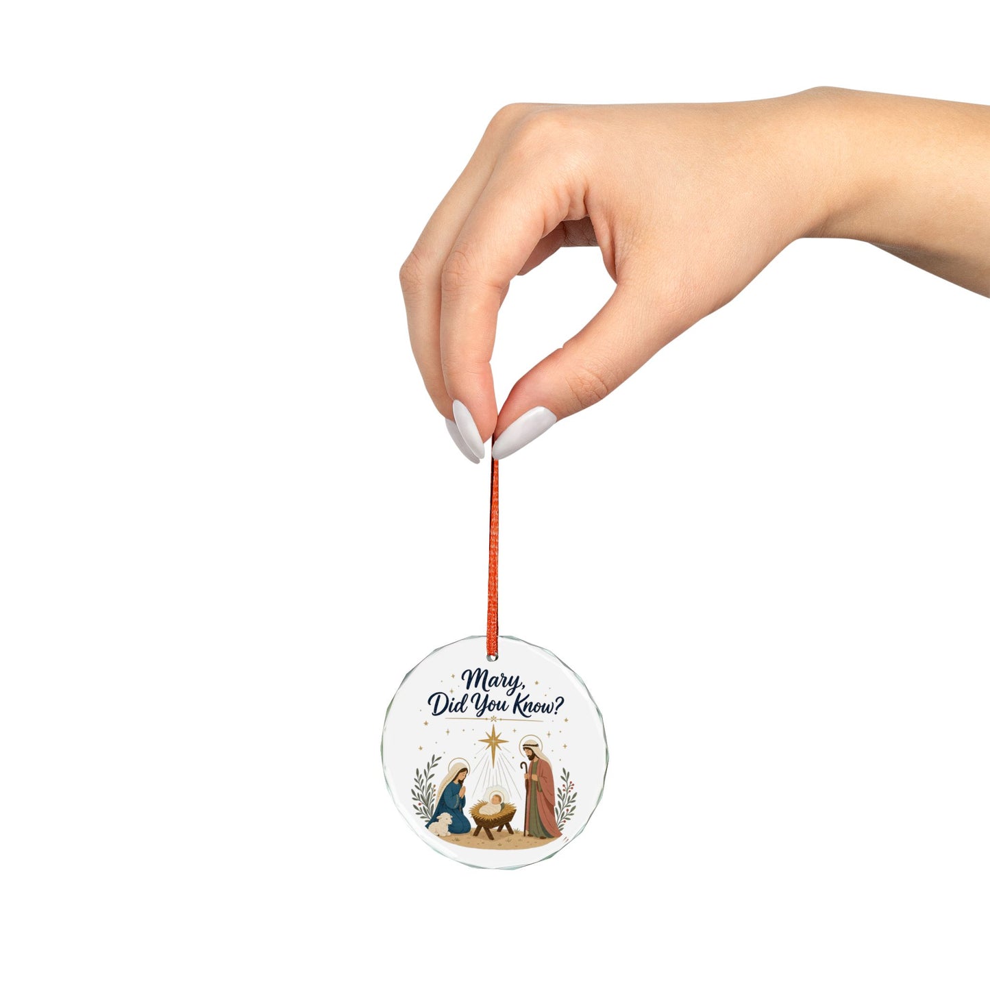 Nativity Glass Ornament — "Mary, Did You Know?" Christmas Ornament