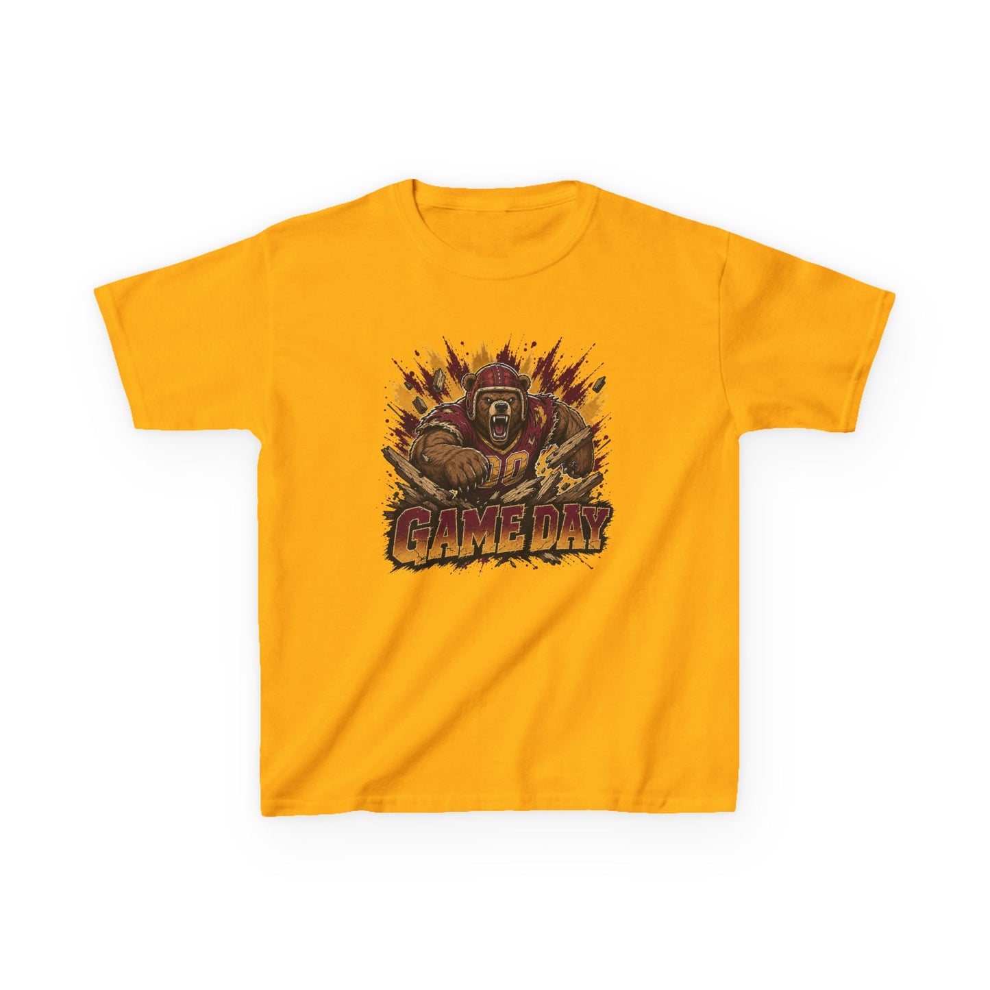 Kids Football "Game Day" T-Shirt - Fierce Bear Player Graphic