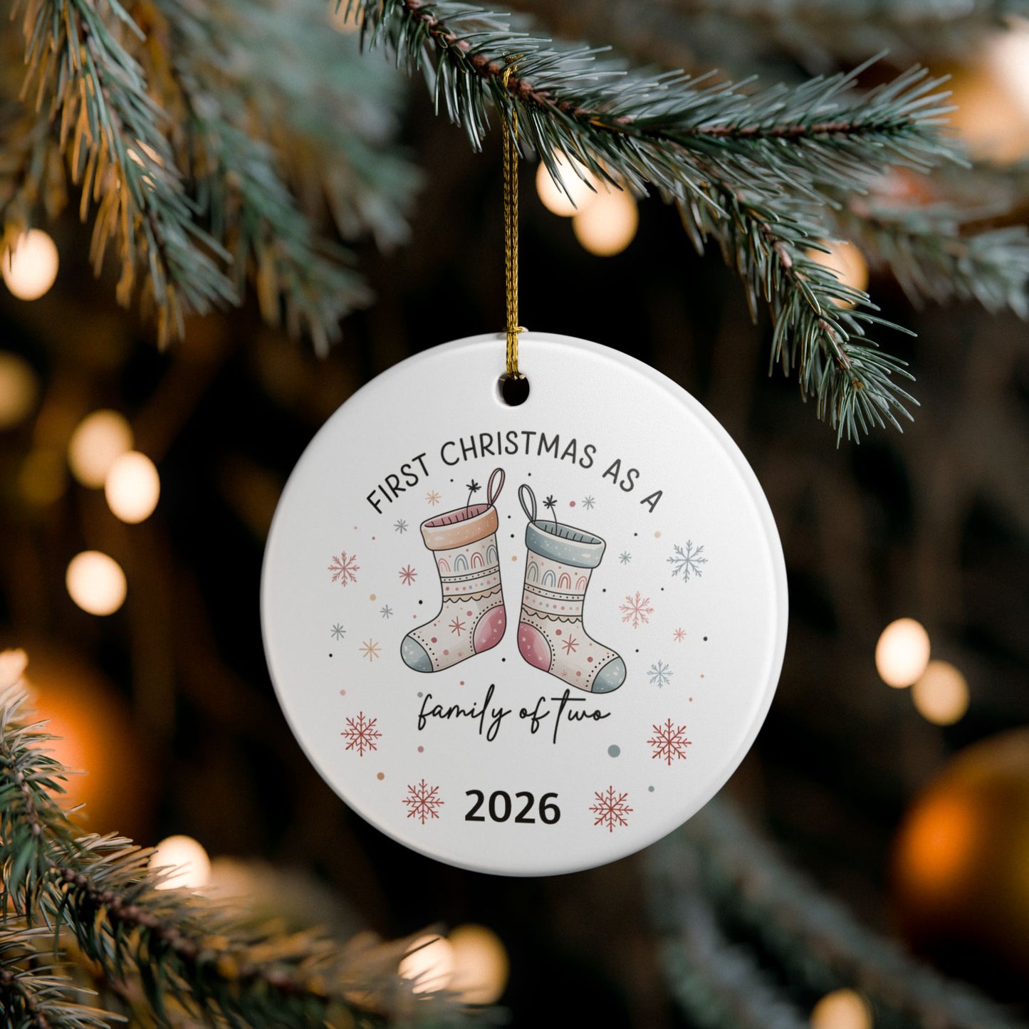 First Christmas as a Family of Two 2026 Ceramic Ornament