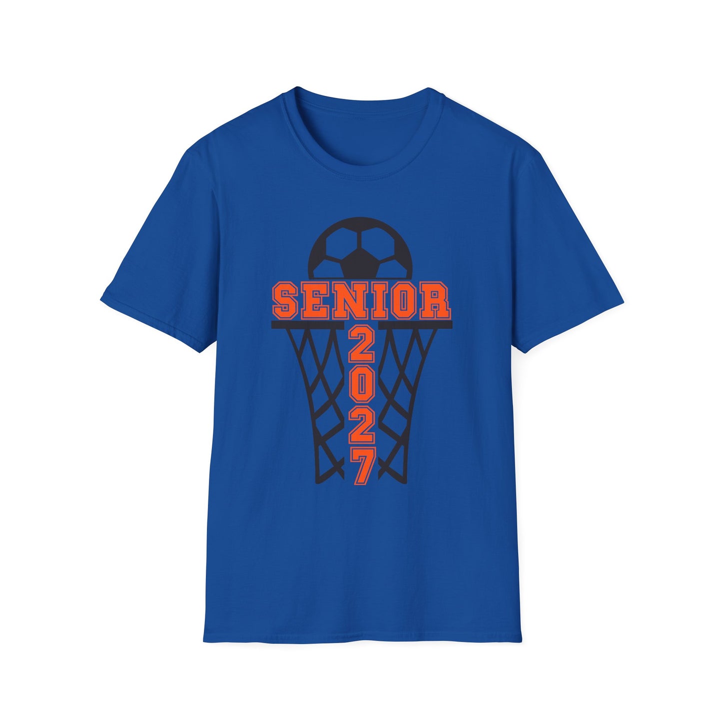 Senior 2027 Soccer T-Shirt — Senior Year Basketball Net Design