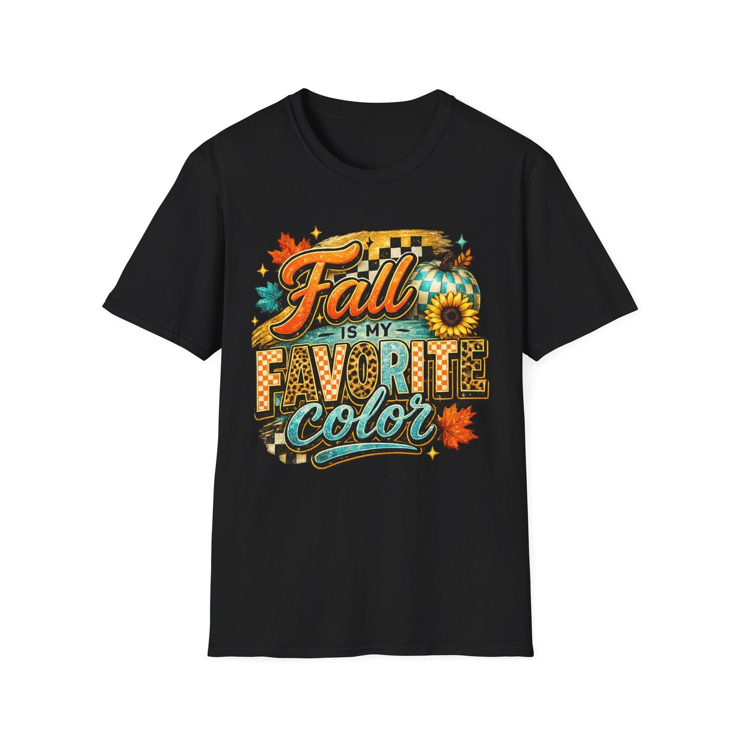 Fall Is My Favorite Color T-Shirt — Autumn Leaves & Sunflower Graphic Tee