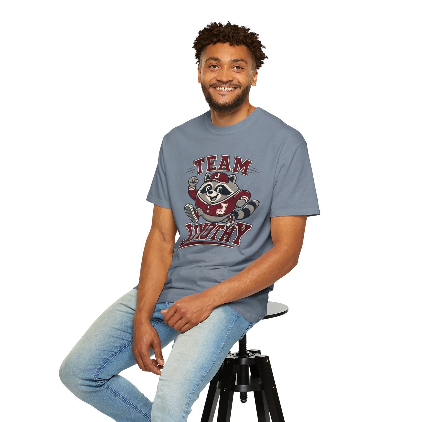 Team Jimothy Graphic T-Shirt — Cute Mascot Raccoon School Spirit Tee