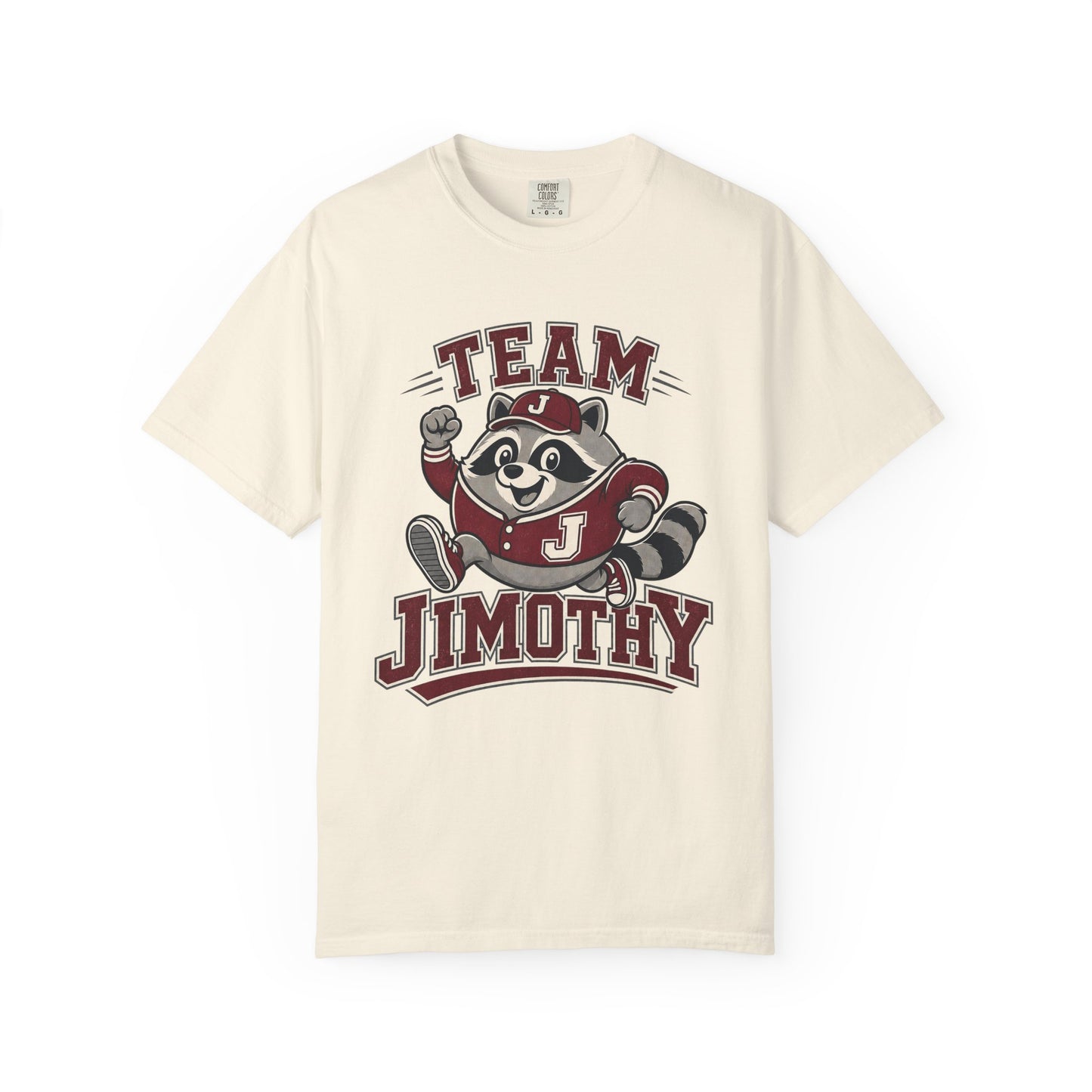 Team Jimothy Graphic T-Shirt — Cute Mascot Raccoon School Spirit Tee