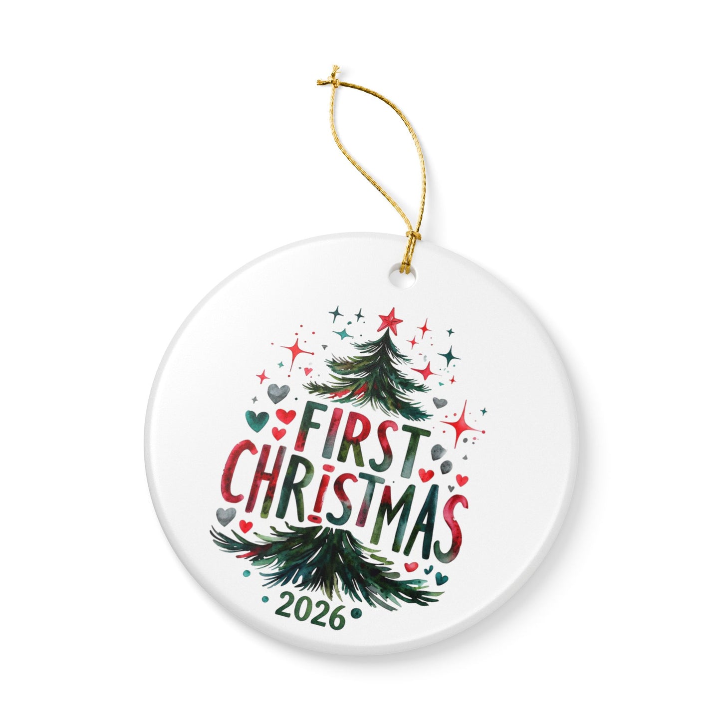 First Christmas 2026 Ceramic Ornament — Baby's First Christmas Tree Keepsake