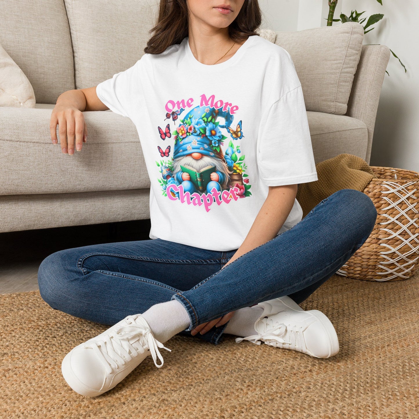 T‑Shirt — “One More Chapter” Reading Gnome Graphic Tee