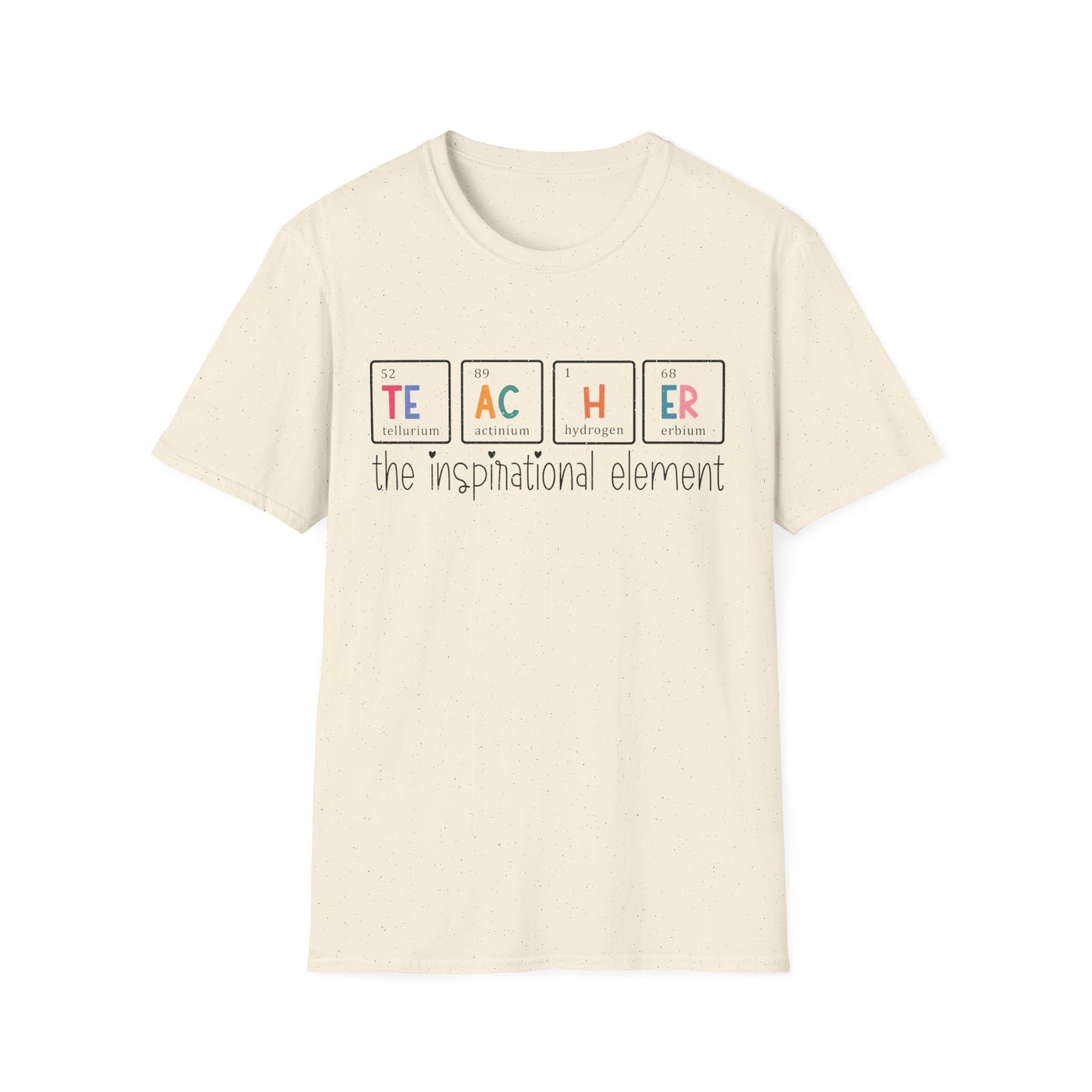 Teacher T-Shirt — “Teacher: The Inspirational Element” Science Periodic Table Design