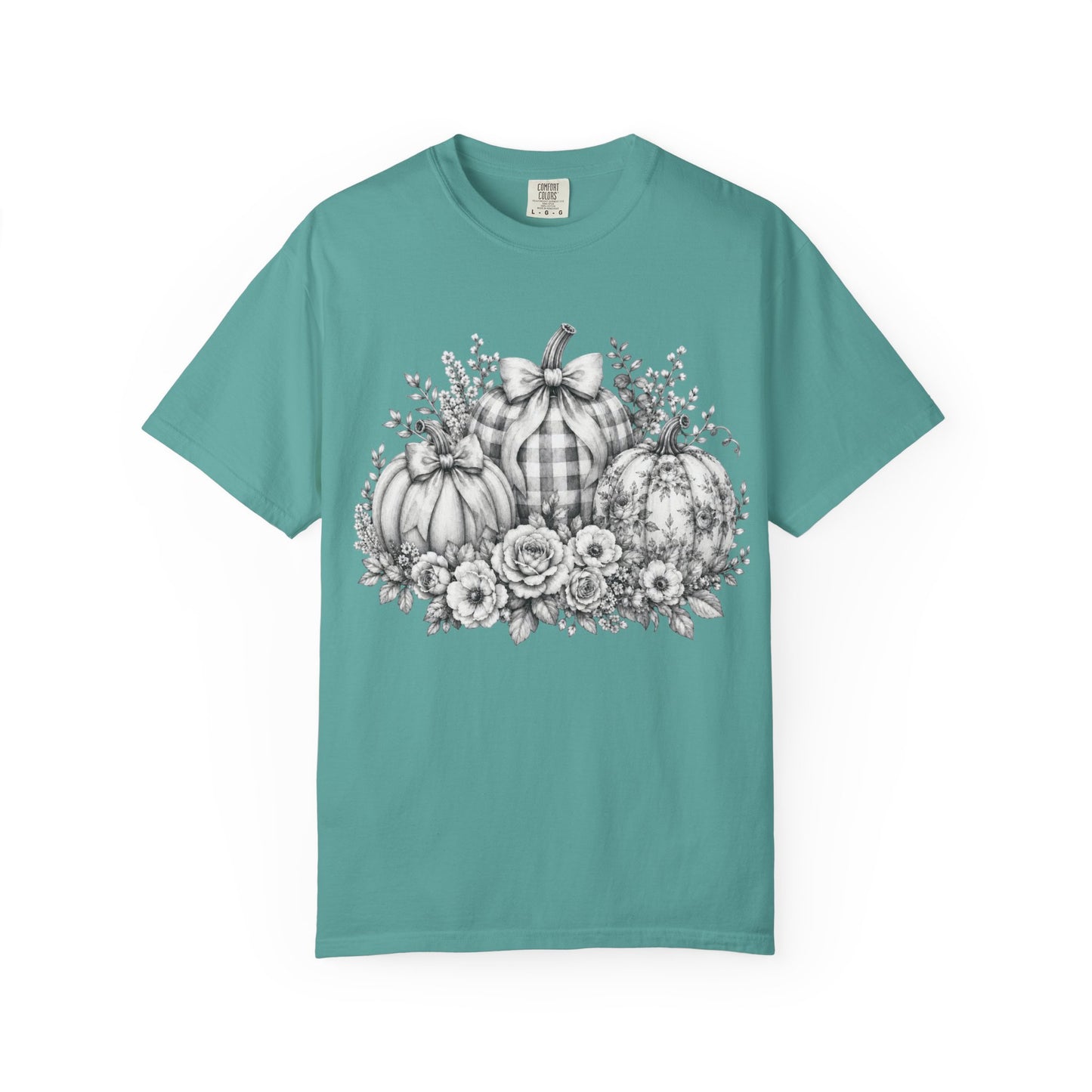 Pumpkin Bouquet T-Shirt — Floral Fall Pumpkin Trio Graphic Tee