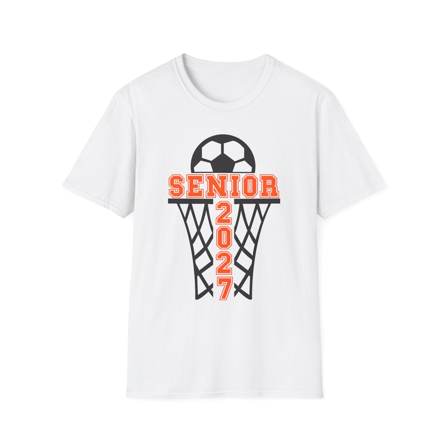 Senior 2027 Soccer T-Shirt — Senior Year Basketball Net Design