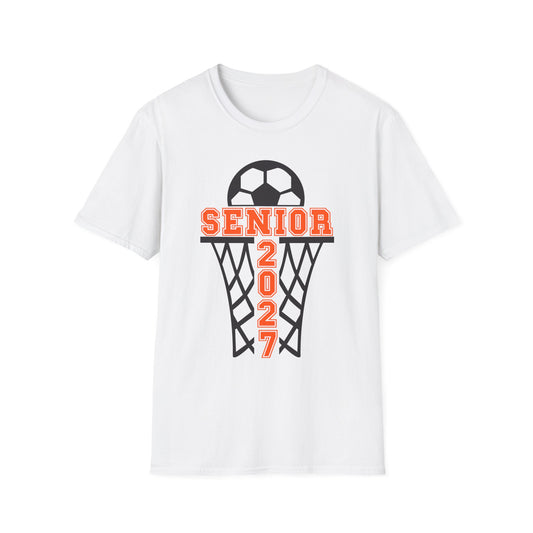 Senior 2027 Soccer T-Shirt — Senior Year Basketball Net Design