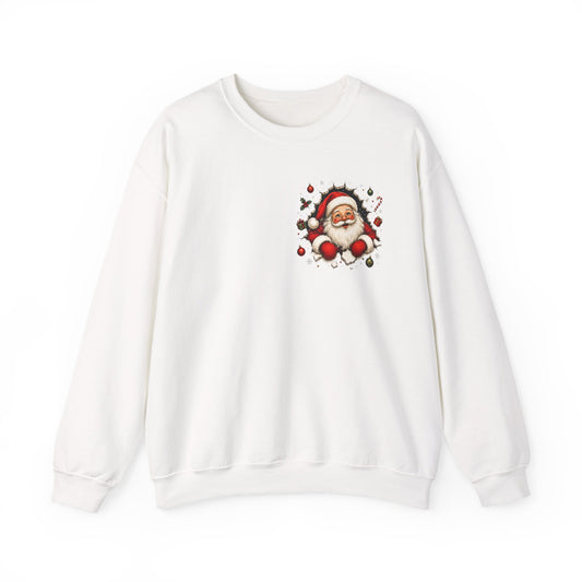 Santa Peeking Crewneck Sweatshirt — Funny Christmas Holiday Pullover