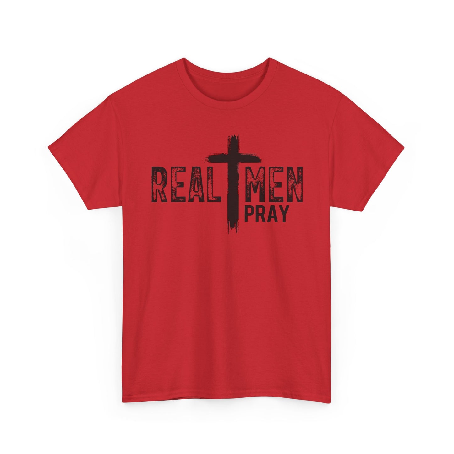 Real Men Pray T-Shirt – Christian Faith Tee with Cross