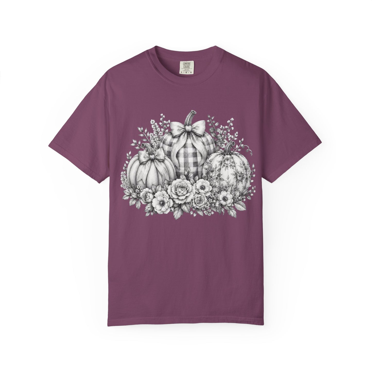 Pumpkin Bouquet T-Shirt — Floral Fall Pumpkin Trio Graphic Tee