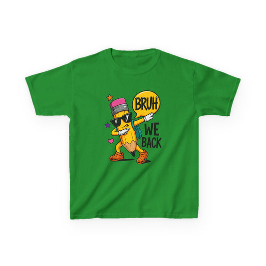 Kids T-Shirt — 'Bruh We Back' Fun Dancing Snack Graphic