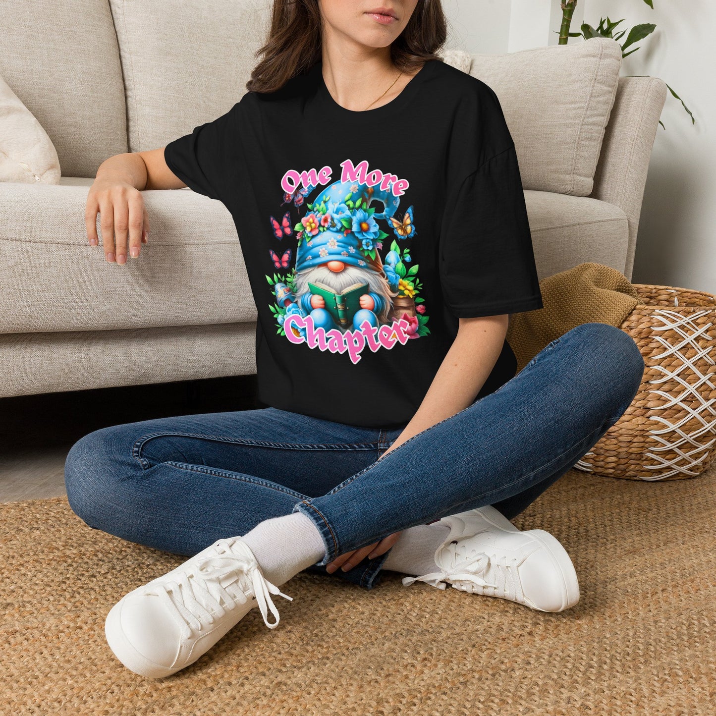 T‑Shirt — “One More Chapter” Reading Gnome Graphic Tee