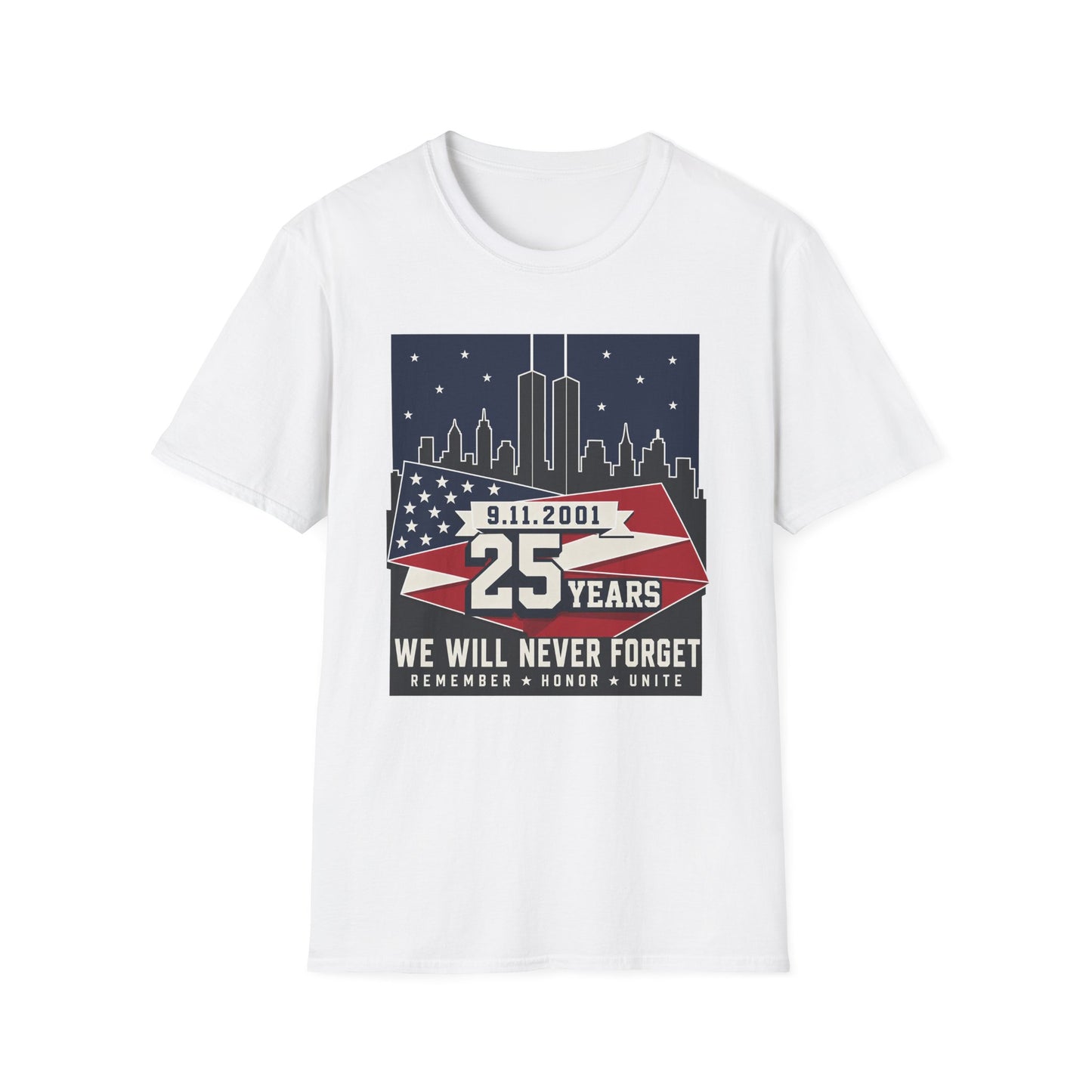9/11 Memorial T-Shirt — 25 Years We Will Never Forget
