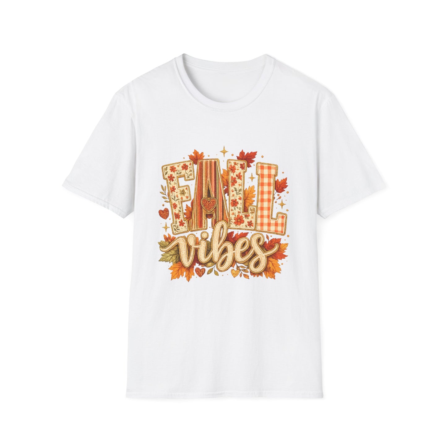 Fall Vibes T-Shirt — Cozy Autumn Leaves Graphic Tee