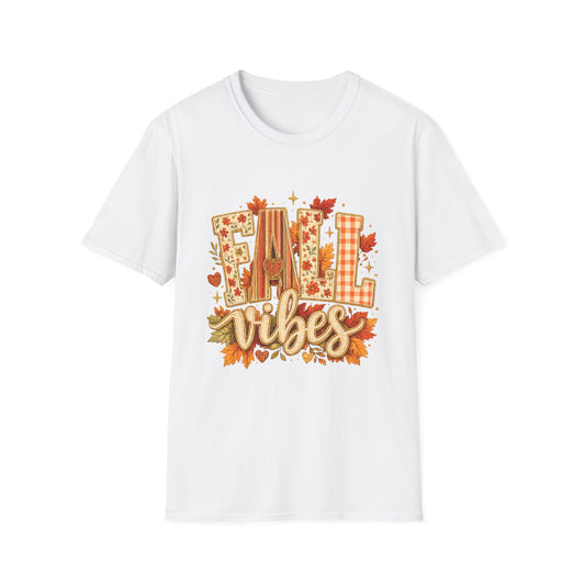 Fall Vibes T-Shirt — Cozy Autumn Leaves Graphic Tee