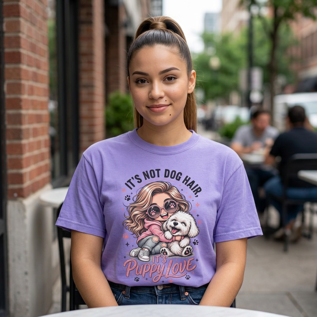 Puppy Love T-Shirt — "It’s Not Dog Hair, It’s Puppy Love" Cute Dog Mom Tee