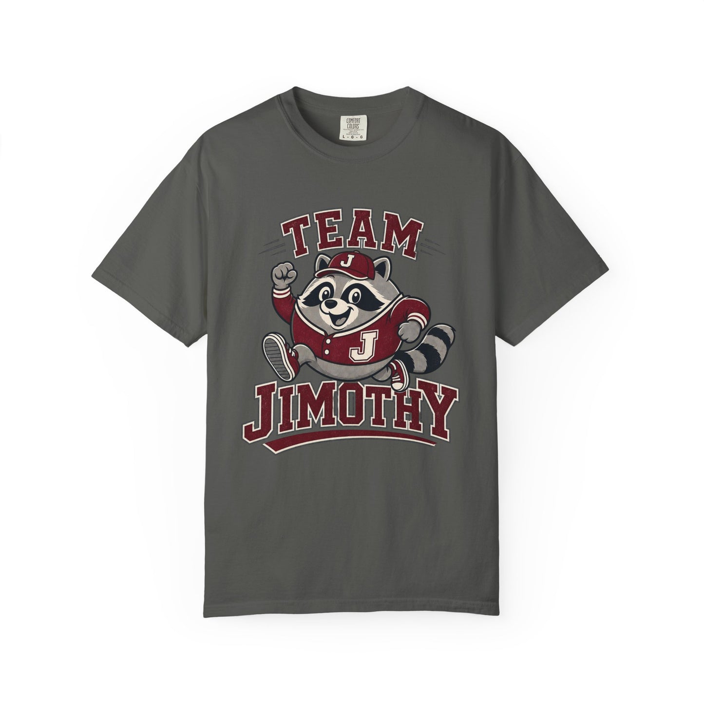 Team Jimothy Graphic T-Shirt — Cute Mascot Raccoon School Spirit Tee
