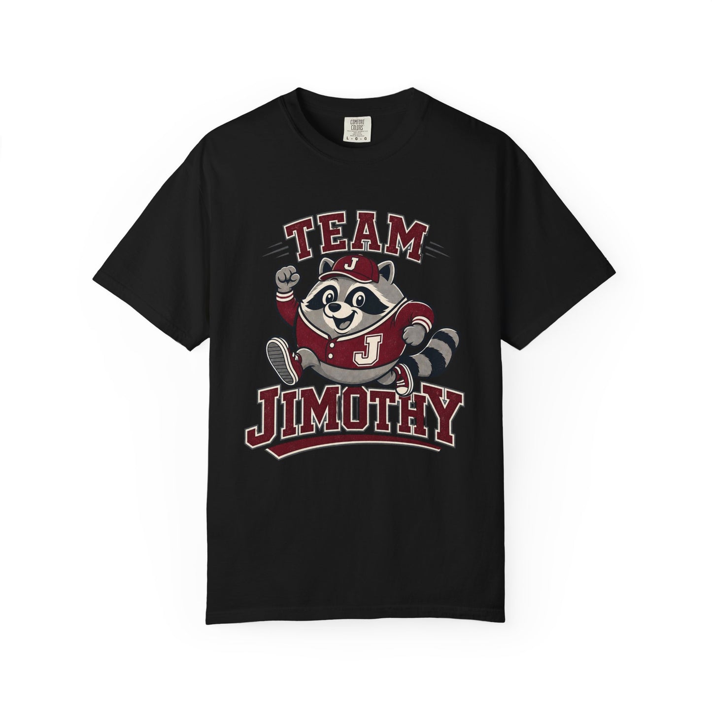 Team Jimothy Graphic T-Shirt — Cute Mascot Raccoon School Spirit Tee