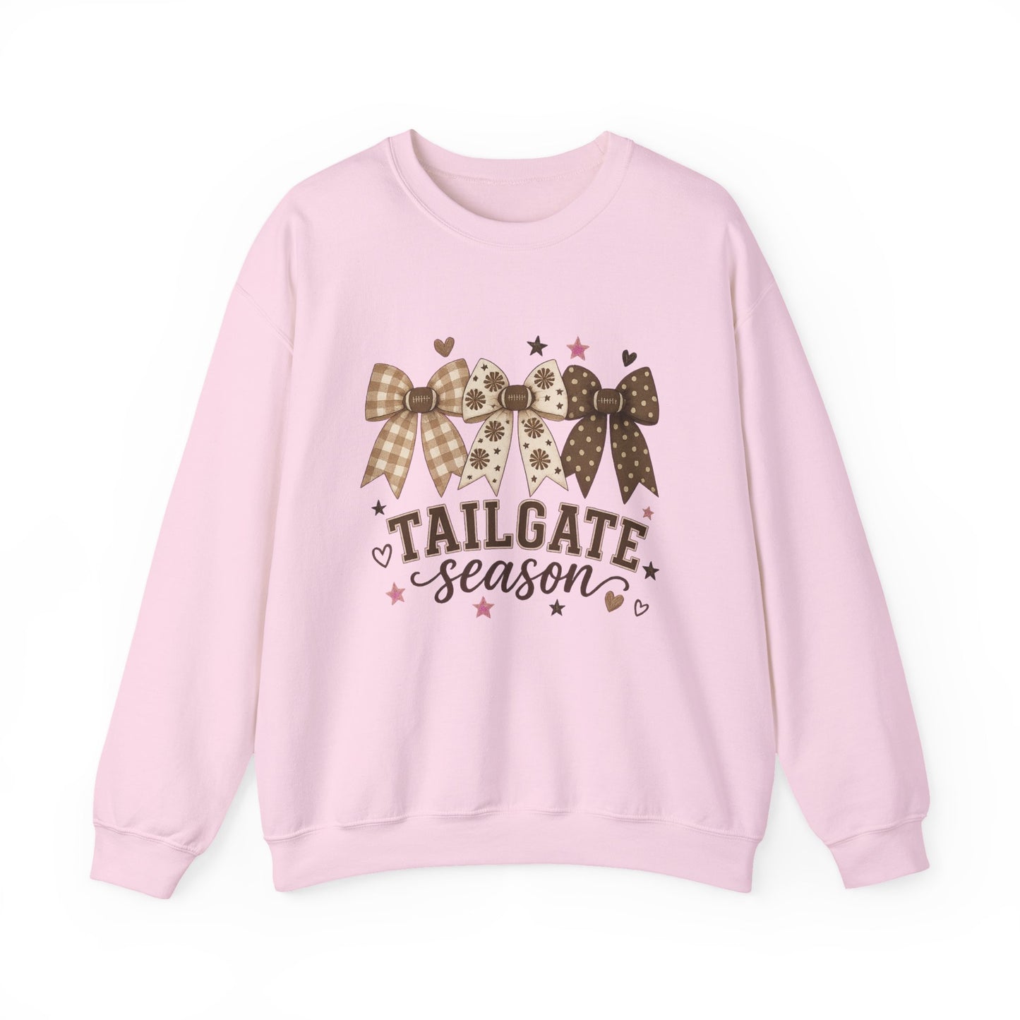 Tailgate Season Sweatshirt — Cute Plaid Bow Football Crewneck