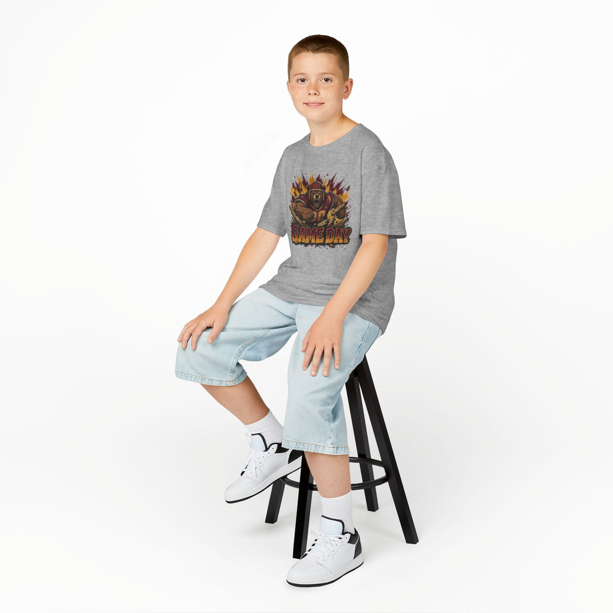 Kids Football "Game Day" T-Shirt - Fierce Bear Player Graphic