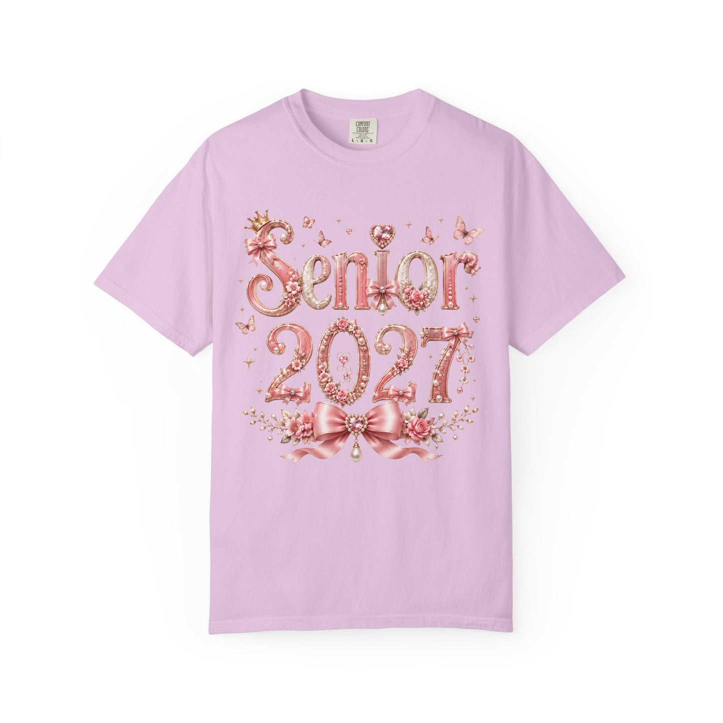 Senior 2027 T‑Shirt — Floral Pink Graduation Tee for High School & College Seniors