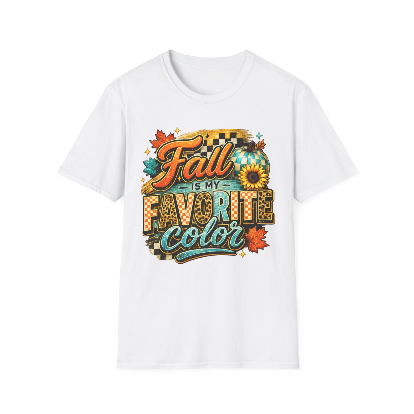Fall Is My Favorite Color T-Shirt — Autumn Leaves & Sunflower Graphic Tee