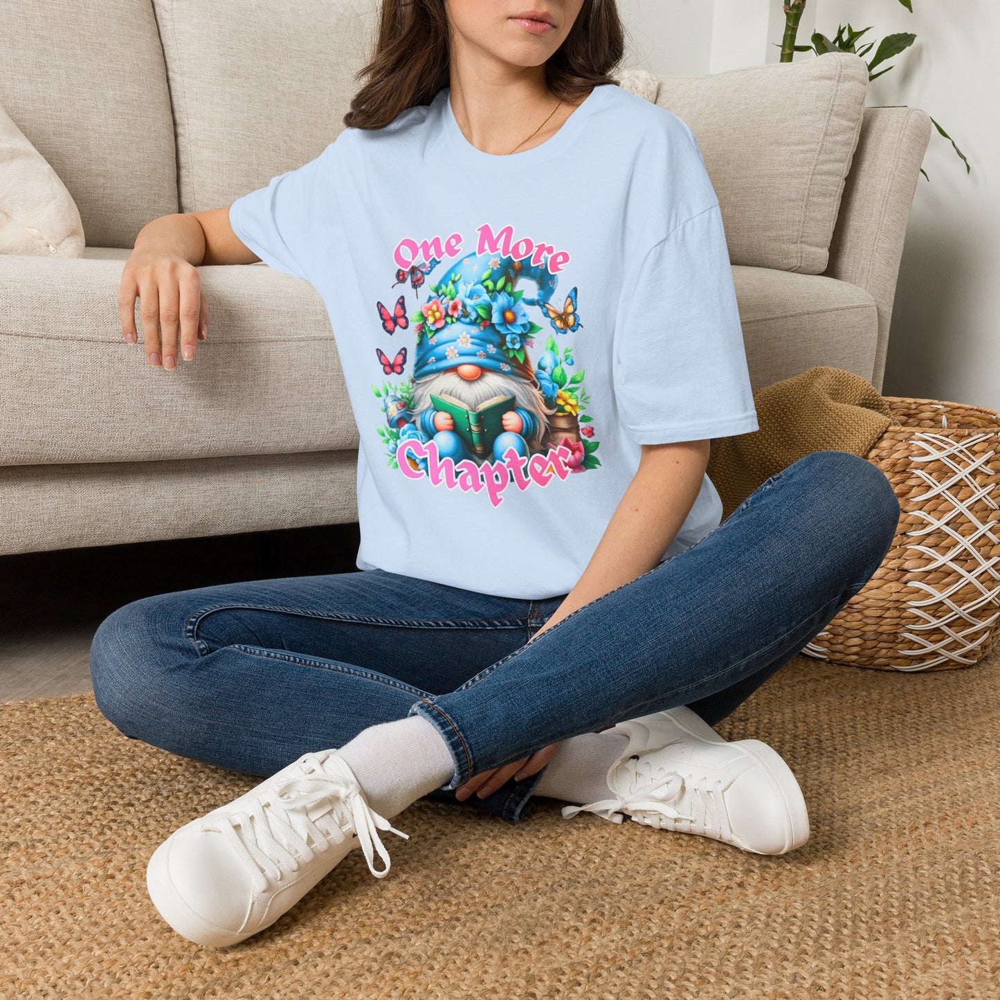 T‑Shirt — “One More Chapter” Reading Gnome Graphic Tee