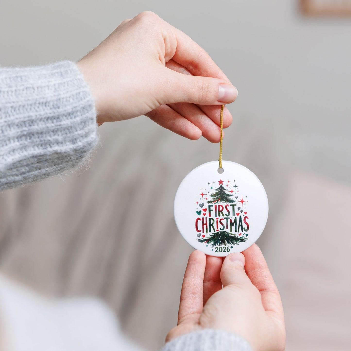 First Christmas 2026 Ceramic Ornament — Baby's First Christmas Tree Keepsake
