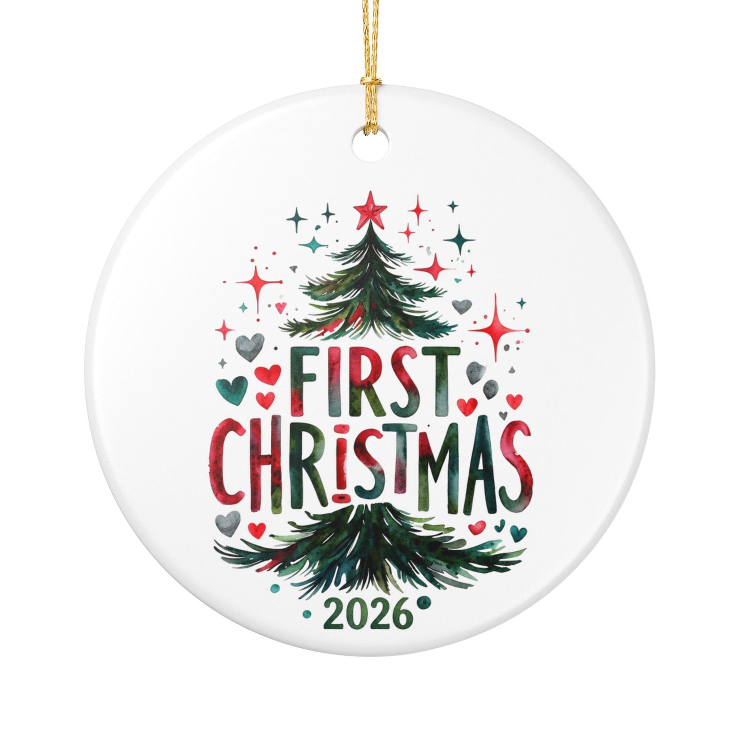 First Christmas 2026 Ceramic Ornament — Baby's First Christmas Tree Keepsake