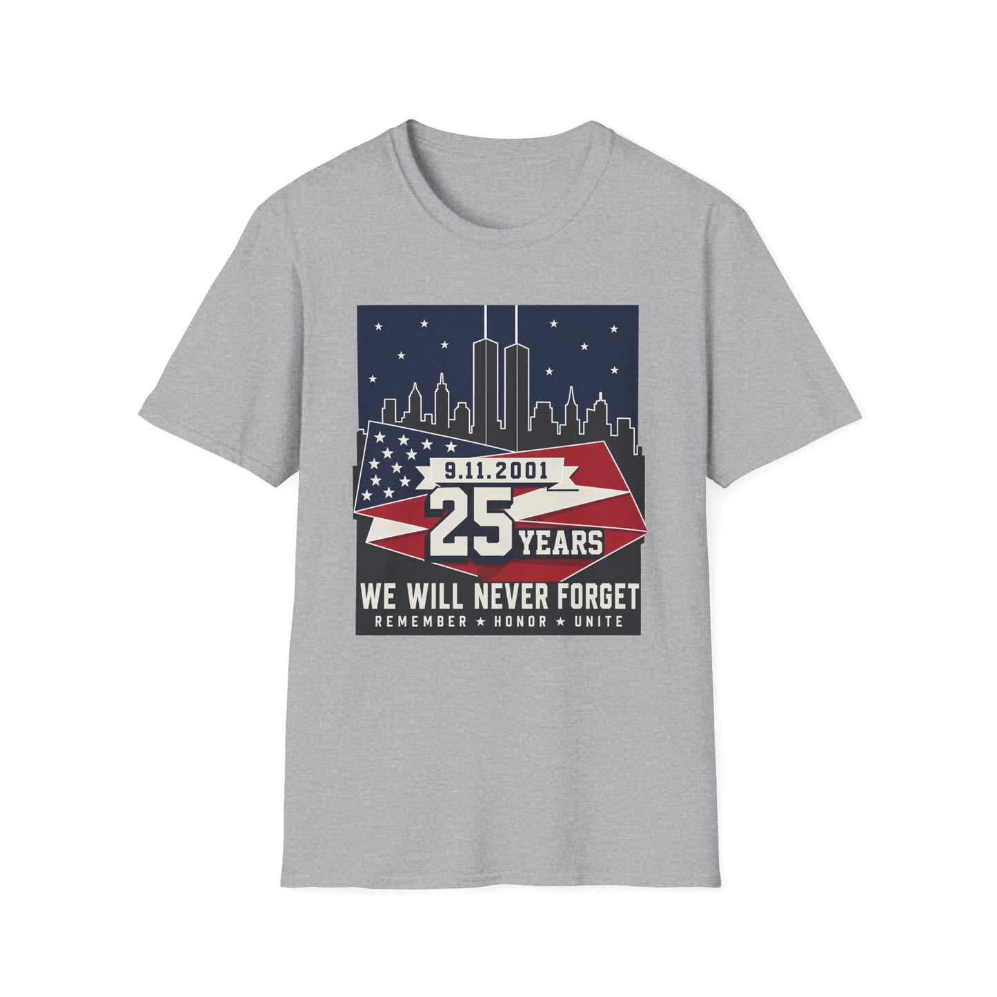 9/11 Memorial T-Shirt — 25 Years We Will Never Forget