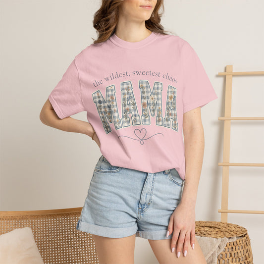 Mama Plaid Tee — "The Wildest, Sweetest Chaos" Mother's Day T-Shirt