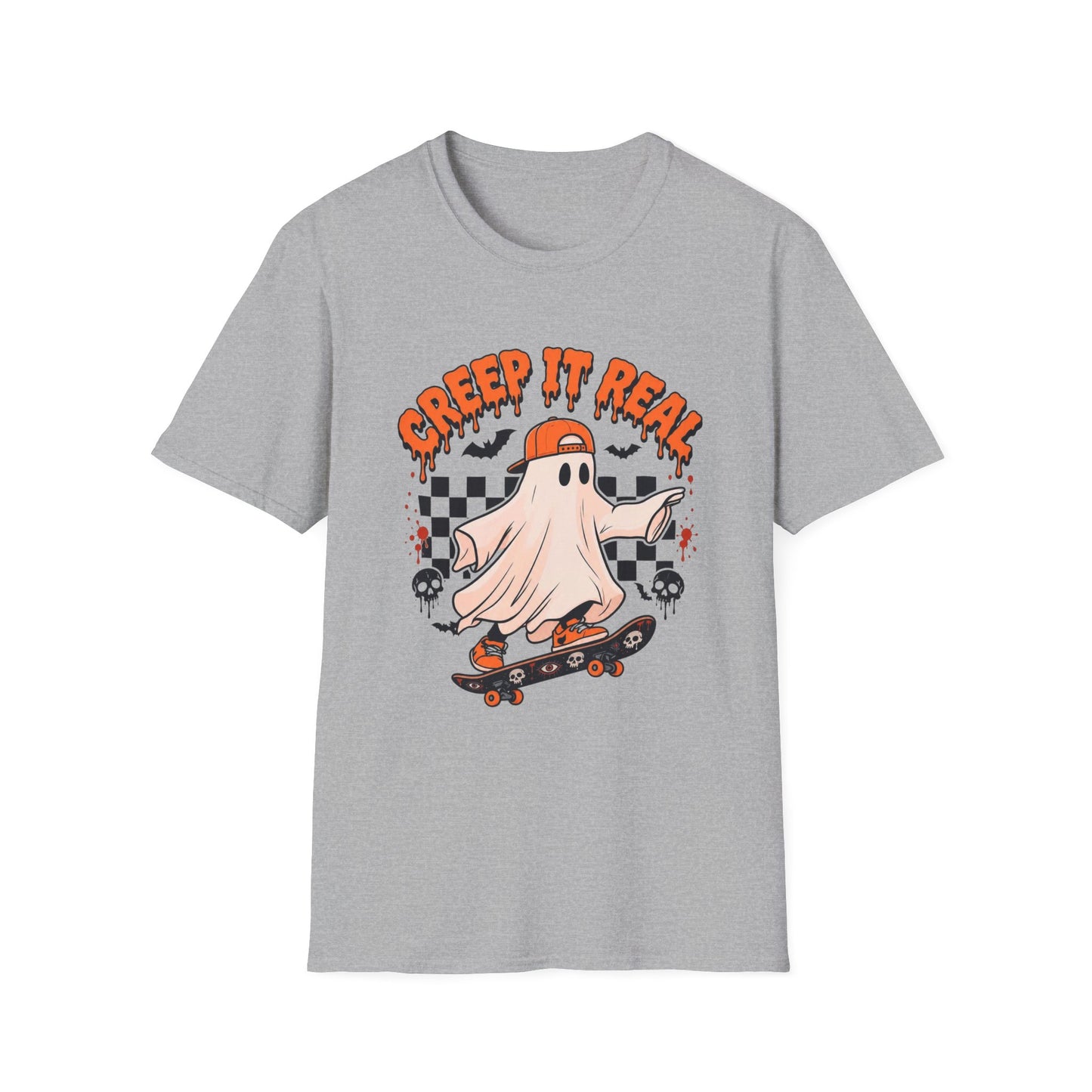 Creep It Real ghost skateboarding T-Shirt | Halloween skate ghost