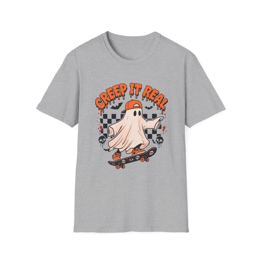 Creep It Real ghost skateboarding T-Shirt | Halloween skate ghost