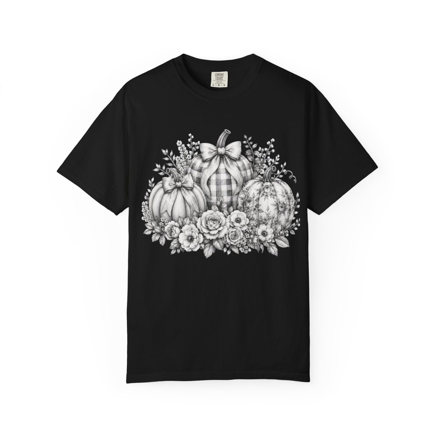 Pumpkin Bouquet T-Shirt — Floral Fall Pumpkin Trio Graphic Tee