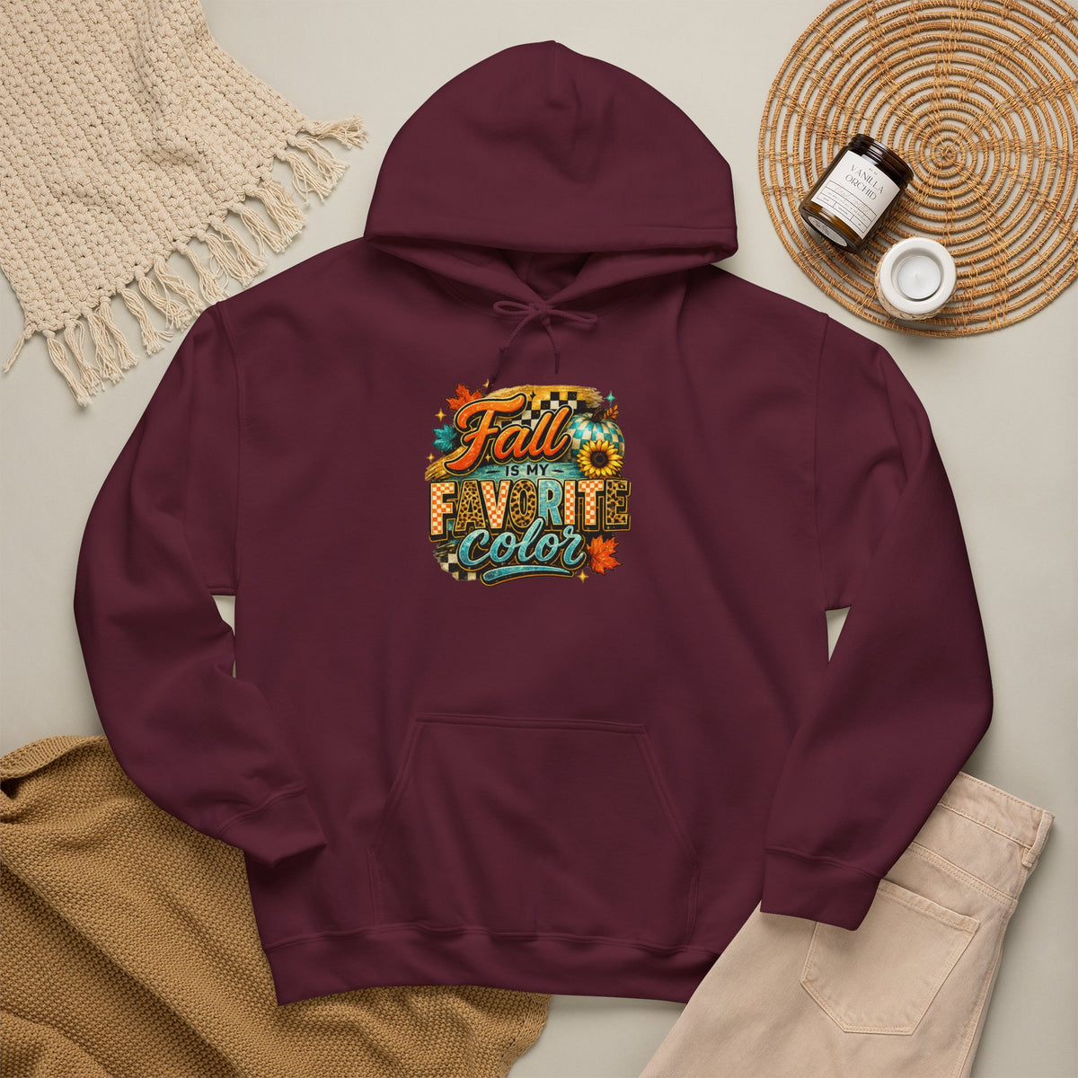 Fall Is My Favorite Color Hoodie – Autumn Leaves Graphic Sweatshirt