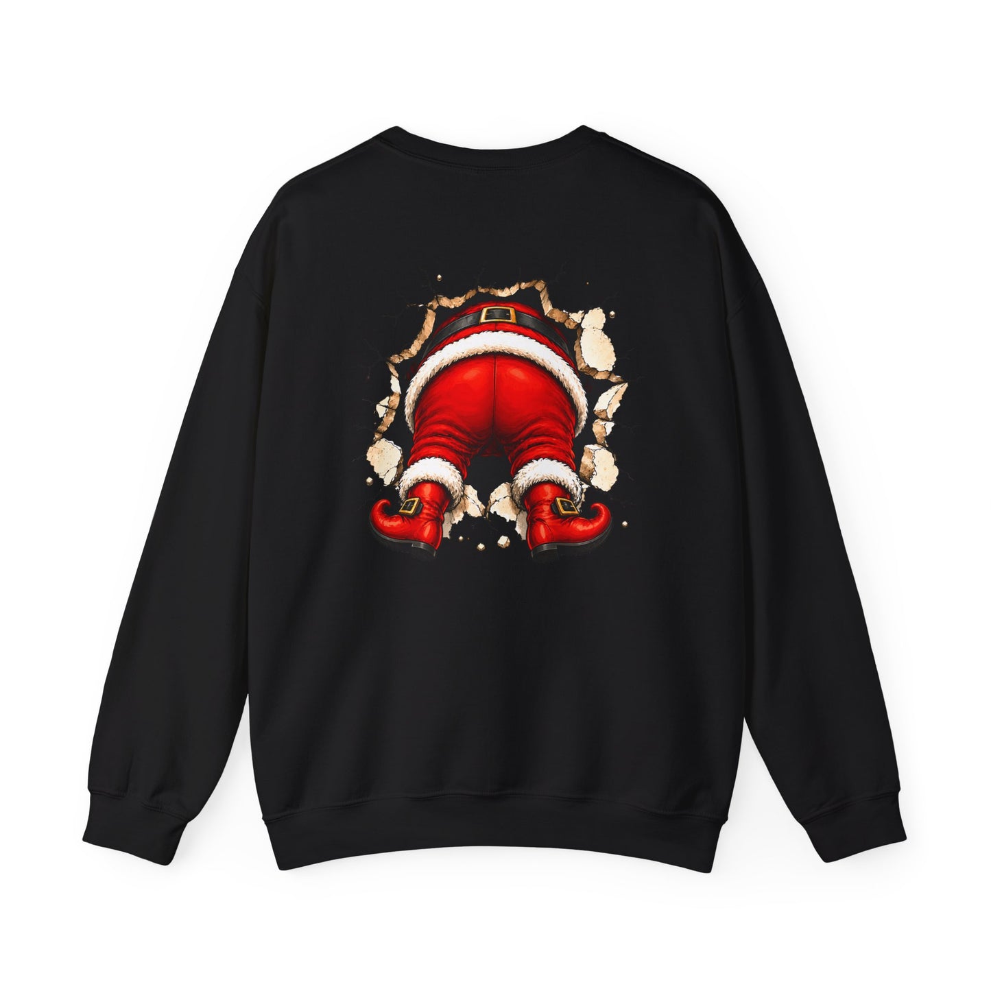 Santa Peeking Crewneck Sweatshirt — Funny Christmas Holiday Pullover