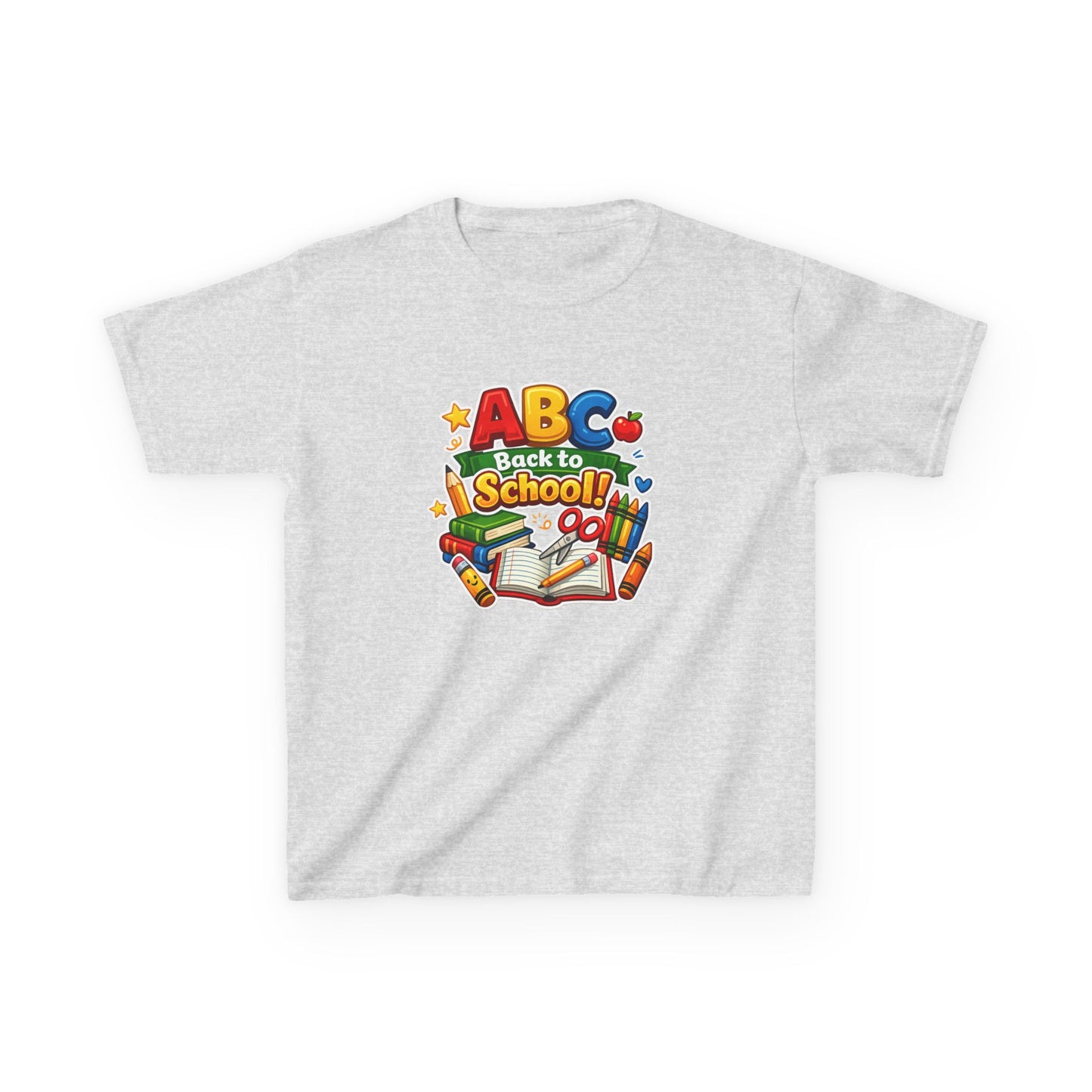 Kids T-Shirt - 'ABC Back to School' Colorful School Supplies Graphic