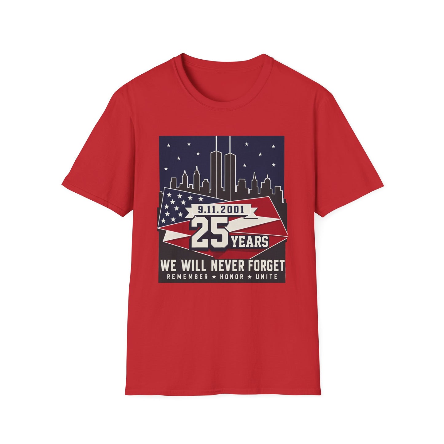 9/11 Memorial T-Shirt — 25 Years We Will Never Forget
