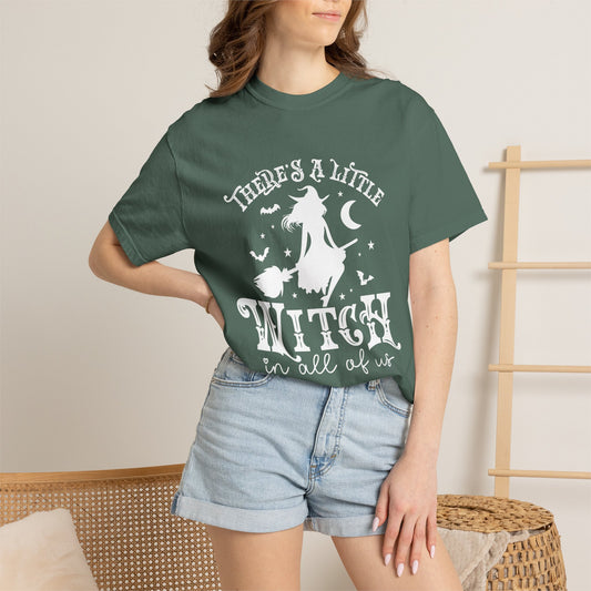 Witch T-Shirt — "There's a Little Witch in All of Us" Halloween Graphic Tee